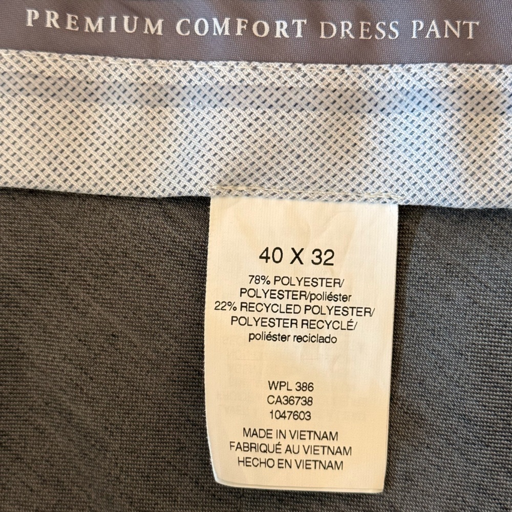 -Men's Haggar Premium comfort navy Dress Pants flat front 40/27 - Picture 4 of 7